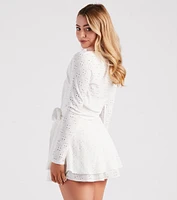 Adorably Stylish Eyelet Knit Bolero