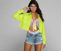 Fringe Appeal Cropped Denim Jacket