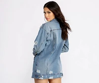 Total Babe Status Long Denim Jacket