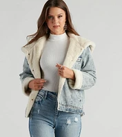 All The Feels Faux Fur Lined Denim Jacket