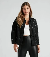 Bling Calling Rhinestone Denim Jacket