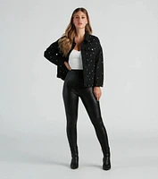 Bling Calling Rhinestone Denim Jacket