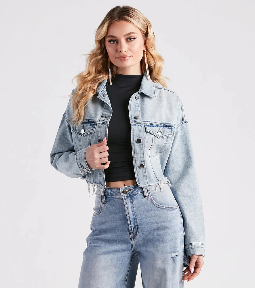 Feelin' Fresh Cropped Denim Jacket