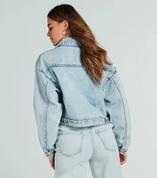 Don't Waist Time Crop Denim Jacket