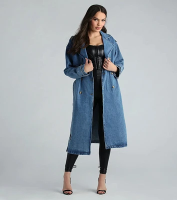 Casual Chic Slay Denim Trench Coat