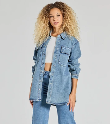 Casual Fave Button-Down Denim Shacket