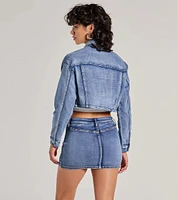 Trendy Classic Cropped Denim Jacket