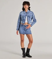 Trendy Classic Cropped Denim Jacket