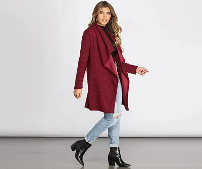 Faux Fur Draped Cardigan Jacket