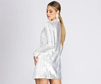 Glam Goals Sequin Longline Blazer