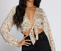 Polka Dot Party Tie Front Top