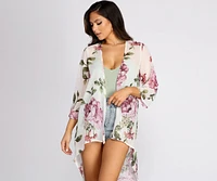 Fresh Florals Flowy Chiffon Kimono