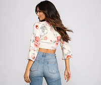 Boho Beauty Floral Tie Front Top