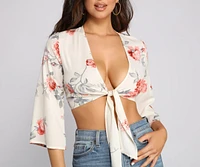 Boho Beauty Floral Tie Front Top