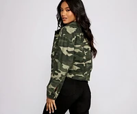 Confident Camo Cropped Jacket