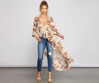 Beautiful Breezy Floral Chiffon Duster