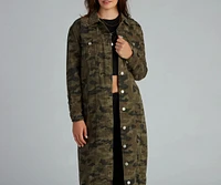 Step Up Camo Long Line Jacket