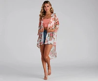 Floral Muse Chiffon Kimono