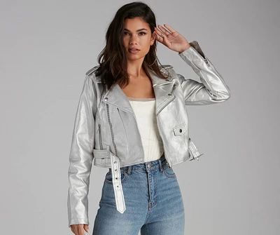 All That Shine Metallic Moto Jacket