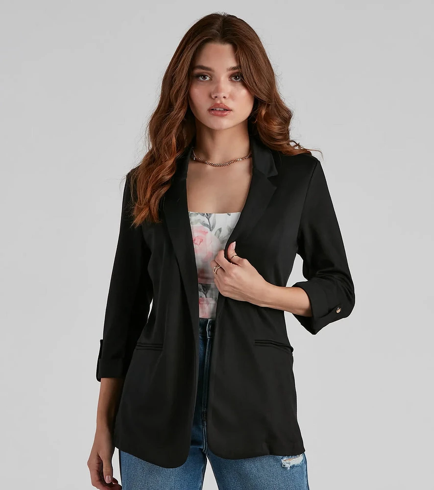 Chic Fit Cuffed Boyfriend Blazer