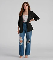 Chic Fit Cuffed Boyfriend Blazer