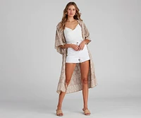 Vacay Mode Printed Kimono