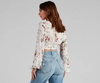 Bloom Mood Floral Tie-Front Top