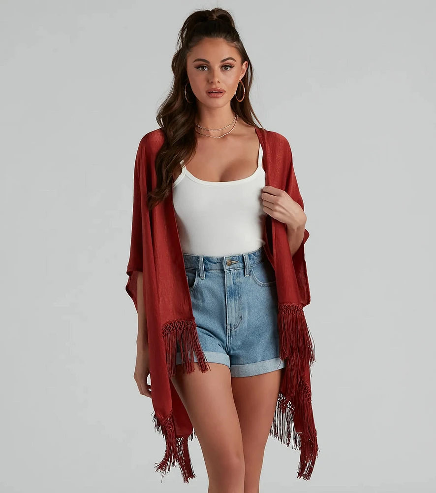 Carefree Vibes Chic Satin Kimono