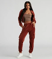 Serious Chills Velour Zip-Up Hoodie Jacket