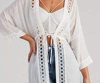 Palm Beach Linen Crochet Kimono