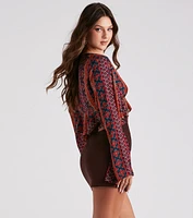 Boho Beauty Tie-Front Crop Top