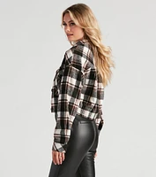 Love For Fall Plaid Cropped Shacket