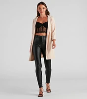 Boss Moves Crepe Long Line Blazer