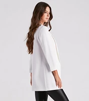 Biz Call 3/4 Sleeve Boyfriend Blazer