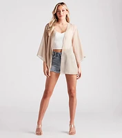 Beach Mode Chiffon Belted Kimono