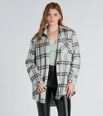 Check Ya Later Plaid Flannel Shacket