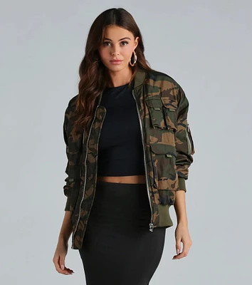 Mission Accomplished Camouflage Bomber Jacket