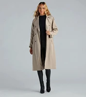 Get A Clue Double Breasted Trench Coat