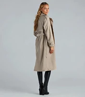 Get A Clue Double Breasted Trench Coat