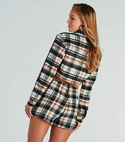 Cozy Trend Plaid Crop Shacket