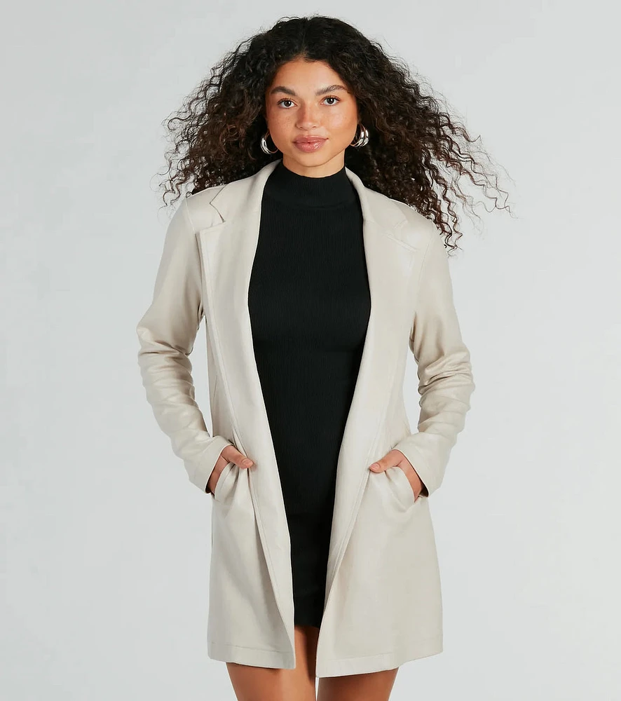 Elevated Season Faux Suede Longline Blazer