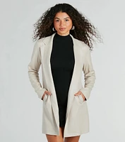 Elevated Season Faux Suede Longline Blazer