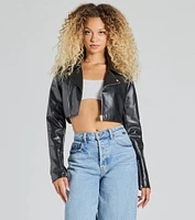 City Slicker Moto Crop Faux Leather Jacket