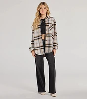 Cozy Layer Plaid Woven Shacket