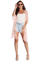 Lady Lace Kimono With Fringe