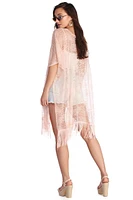 Lady Lace Kimono With Fringe