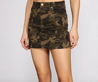 At Ease Camo Mini Skirt