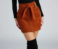 Essential Corduroy Button Down Mini Skirt