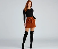 Essential Corduroy Button Down Mini Skirt