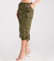 She's A Trendsetter Nylon Parachute Midi Skirt